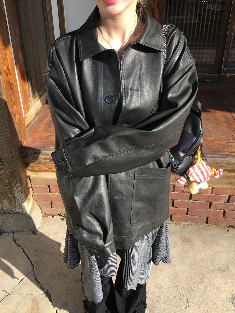 Dusty Leather Overwork Jacket (2c)