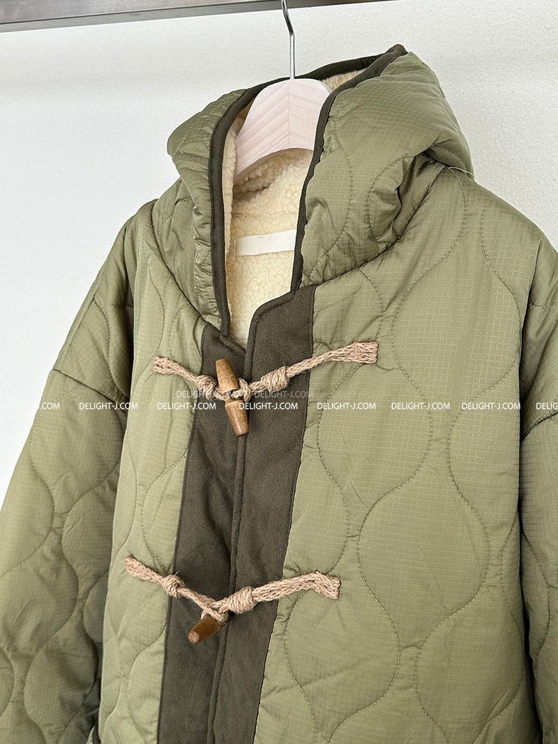 a quilted padded jacket with wool