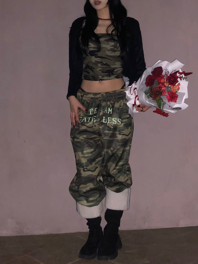 (2 Type) Patterned Wide Sweatpants