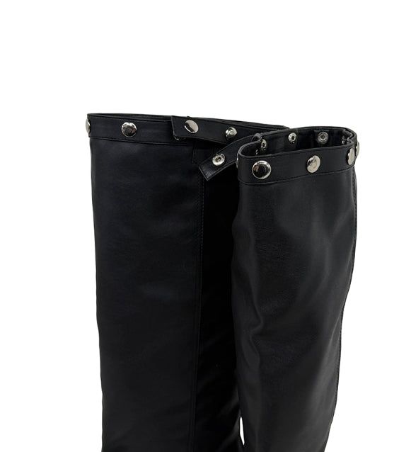Snap Buckle Slouch Boots