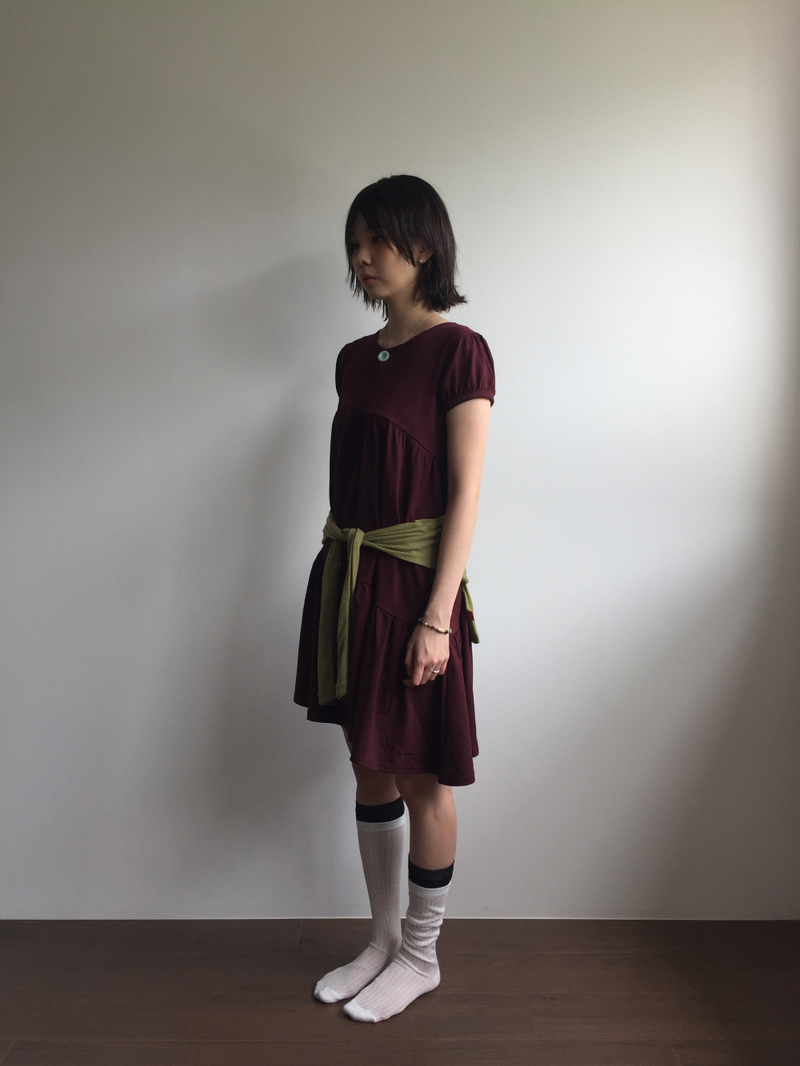 クロス ボタン ドレス (2color) 