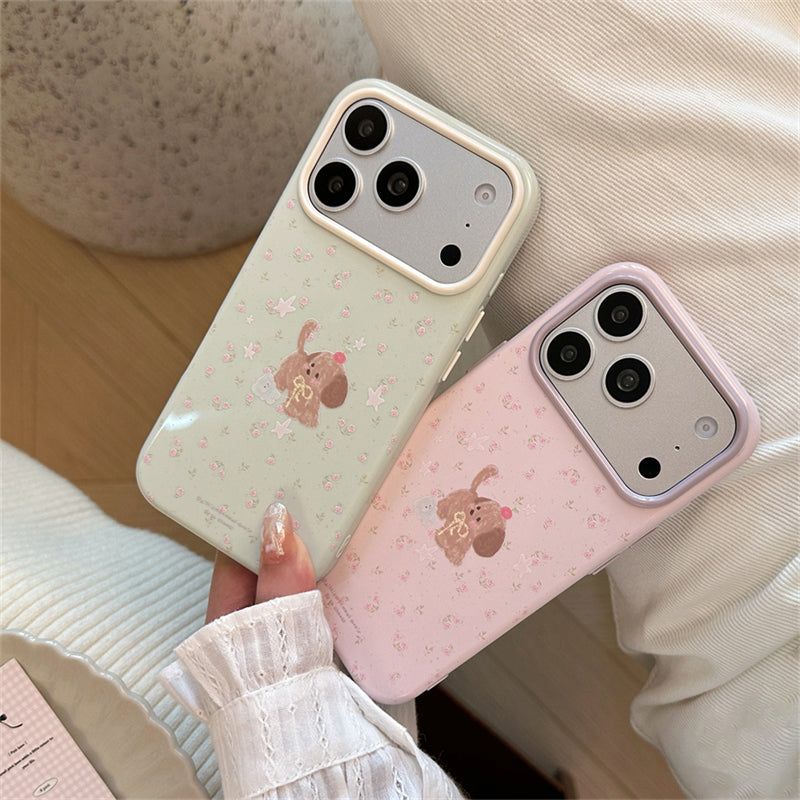 [1+1BOGO] Flower Puppy Summer iPhone Case