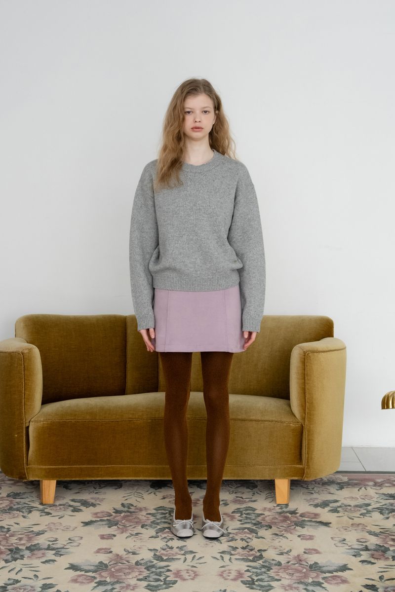 Basic crew knit_gray
