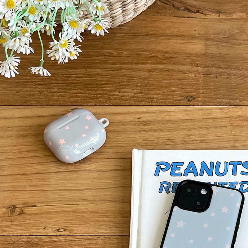 star glossy airpods case(gray)