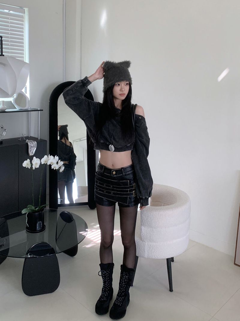 Meow Angora Cat's Tail Knit Beanie
