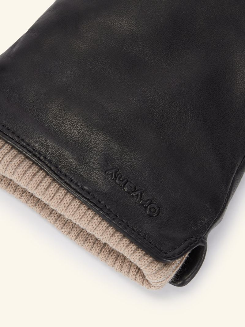 Knit Combi Leather Gloves