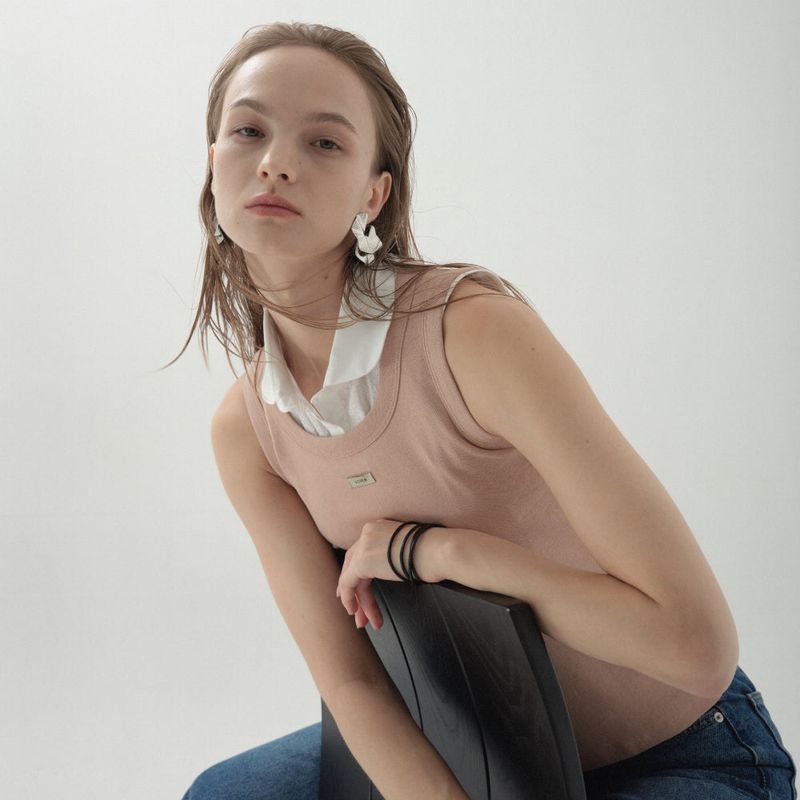 Cotton Label Sleeveless_Salmon Beige