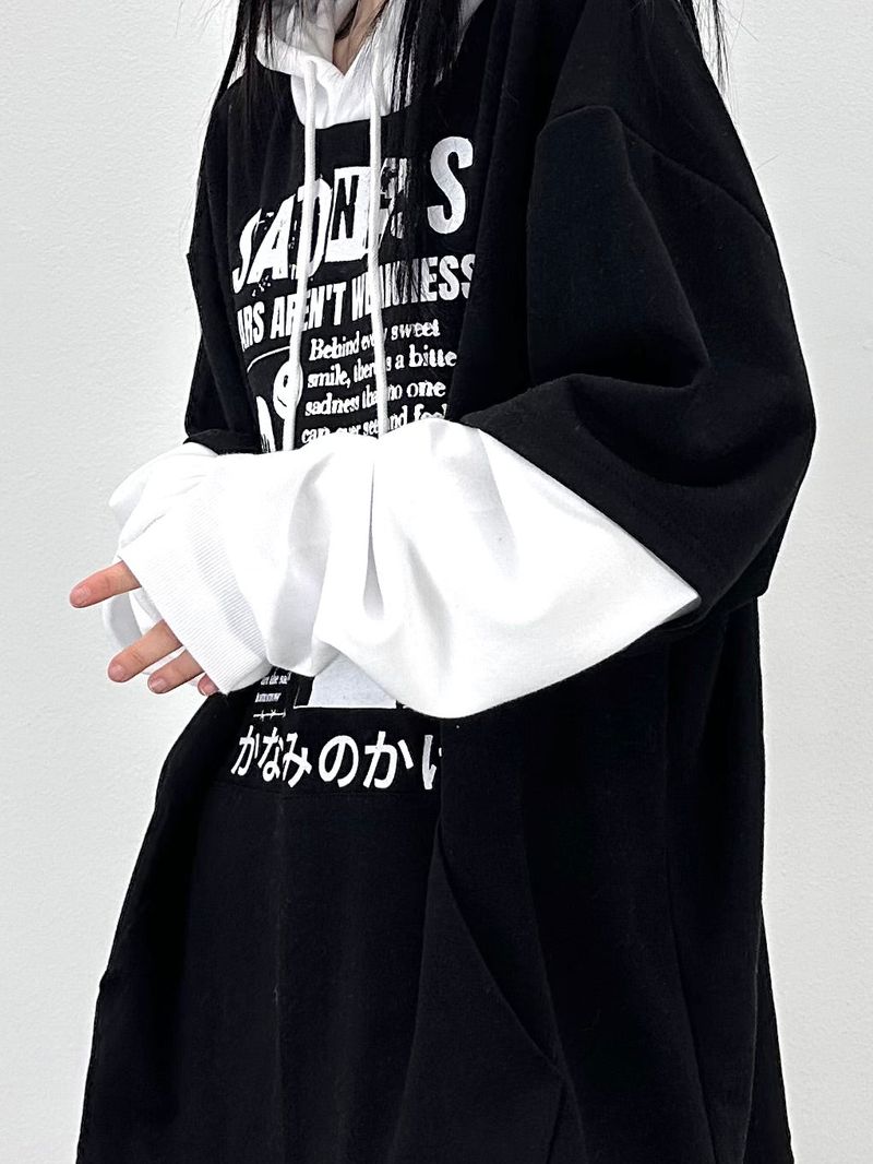 crying layered hoodie