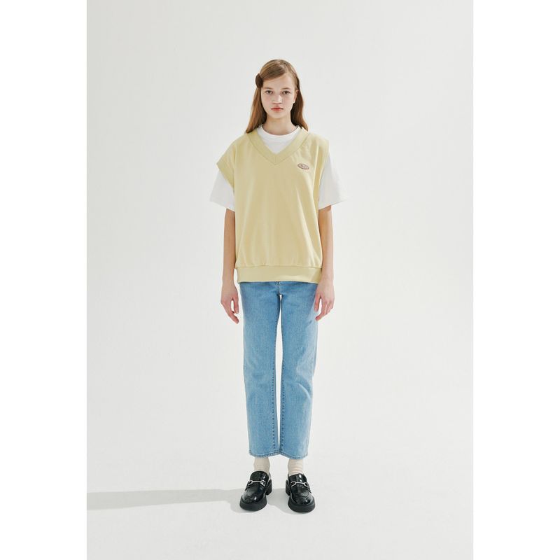 UNBALANCED SWEATER VEST_MUSTARD
