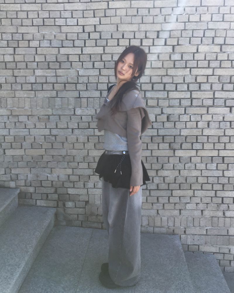 Shirring layered skirt