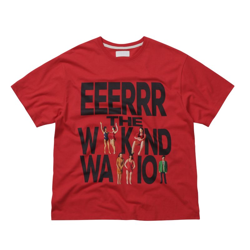 Weekend warrior people artwork T-shirt (Red)