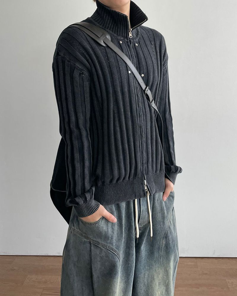 Nex Pigment Knit Zip-up