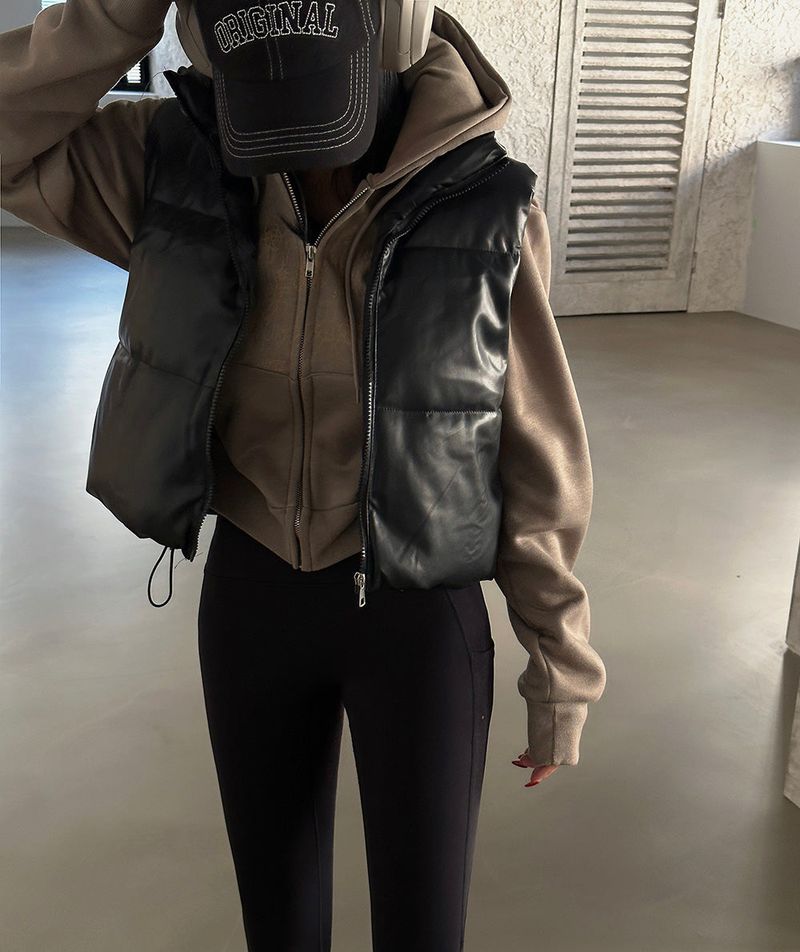 Leather Wellon Cropped Padded Best