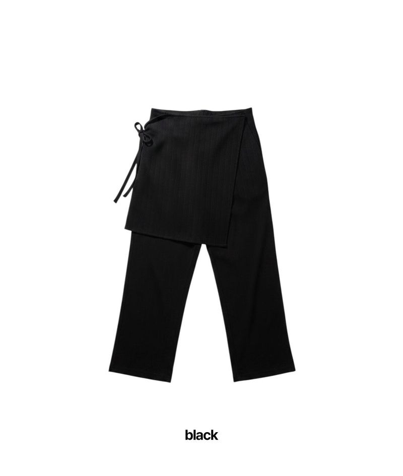 Ribbed Capri Wrap Pants