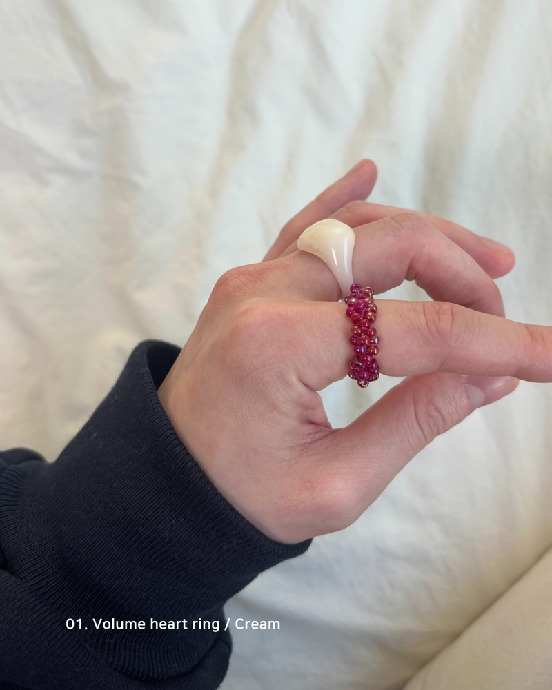 Volume Heart Ring (3 color)