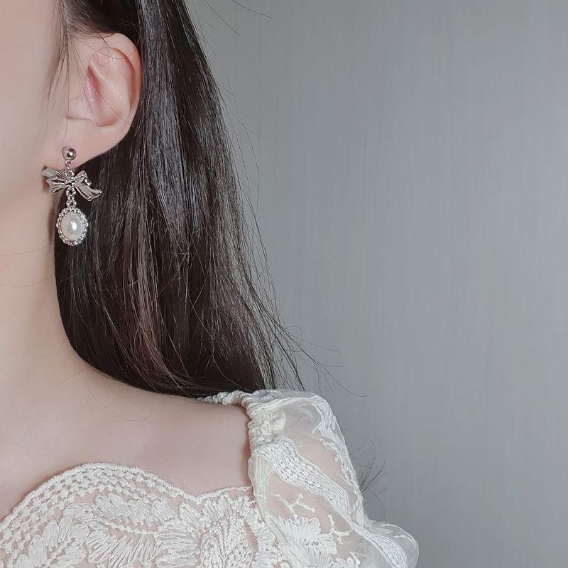 [SNSD Tiffany Earring] Mary Earring - Pearl Version (Silver)