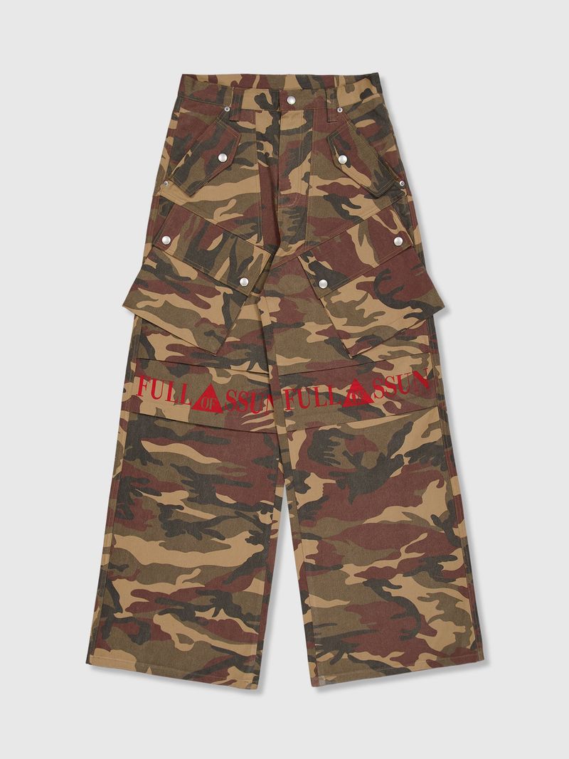 Ghost In The Shell Logo Denim Cargo Pants (Camo)