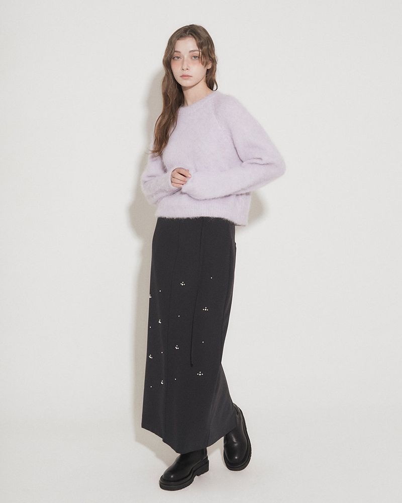 STUDS MAXI SKIRT [NAVY]