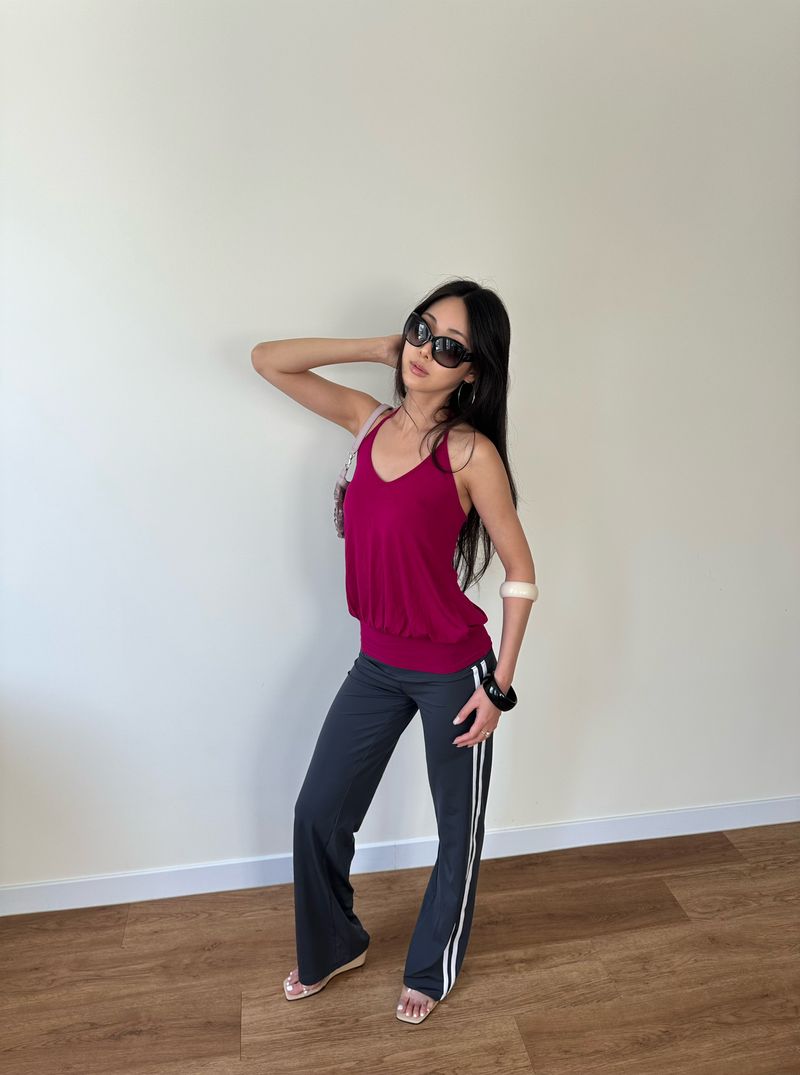 sleek drape halter top