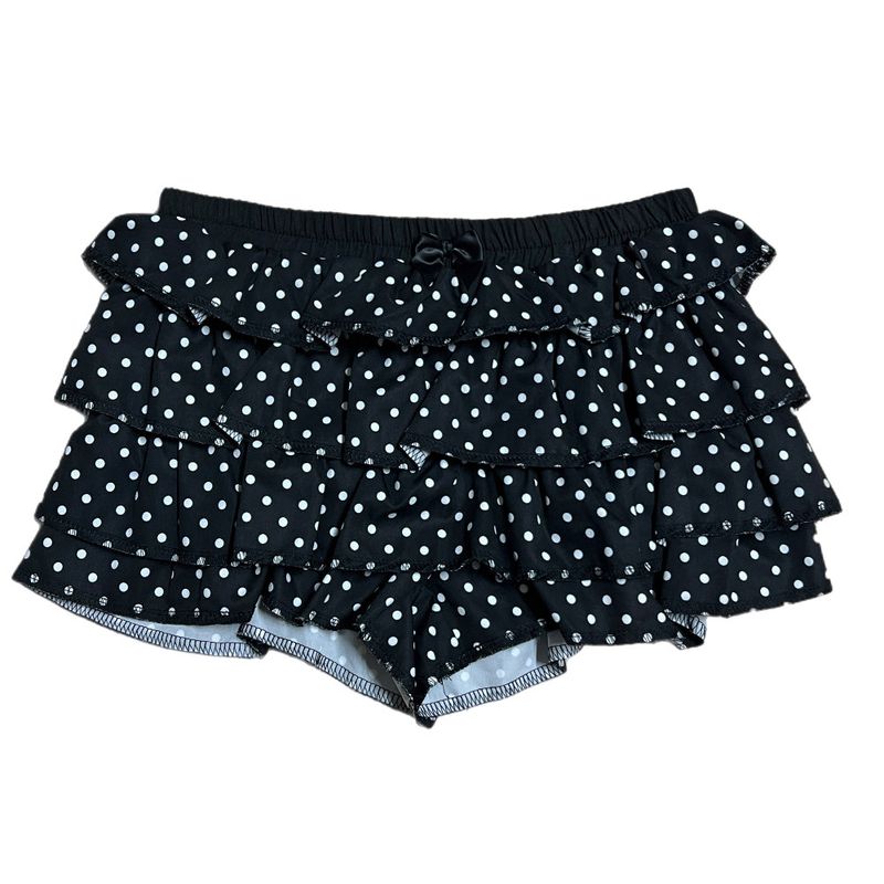 DOTINA Ruffle Dot Mini Pants Skirt (Black)