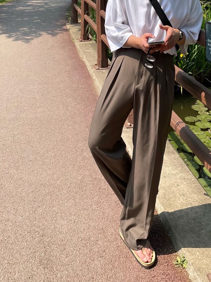  MINE MINMAL TWO TUCK WIDE SLACKS(3COLOR)