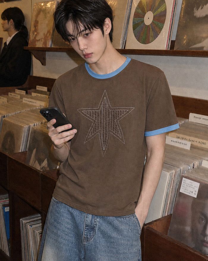 KIXI（キッシー）の「(UNISEX) Cutting Star Double Sleeve Tee（Tops）」