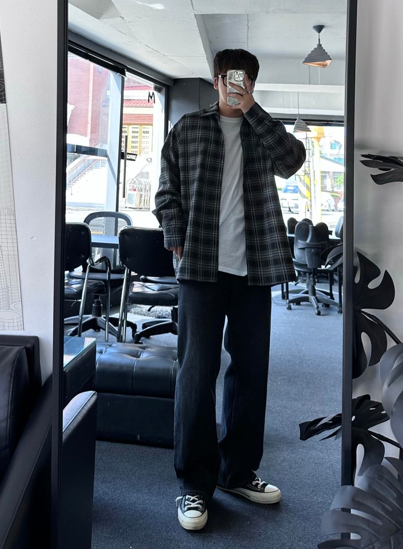 [premium] jack check overfit shirts