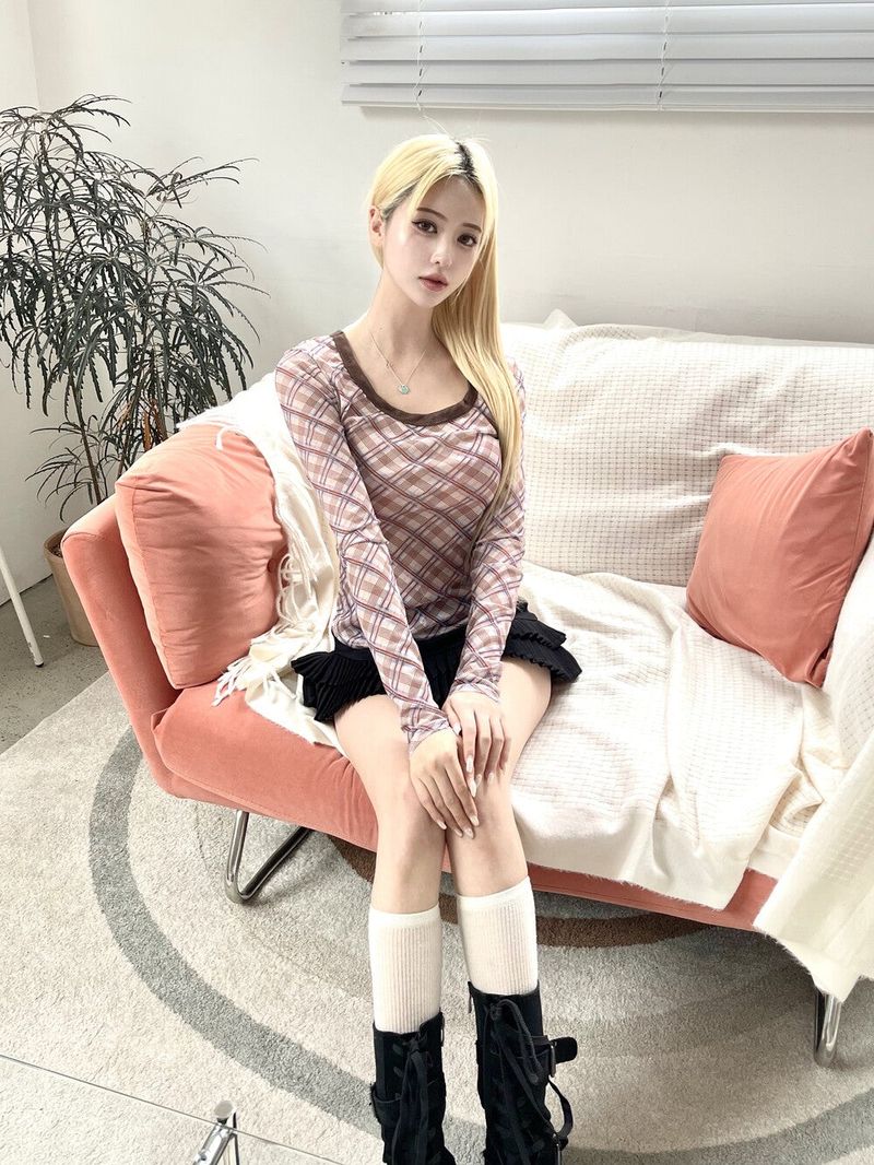 1469. Tweed pleats mini sk (3color)