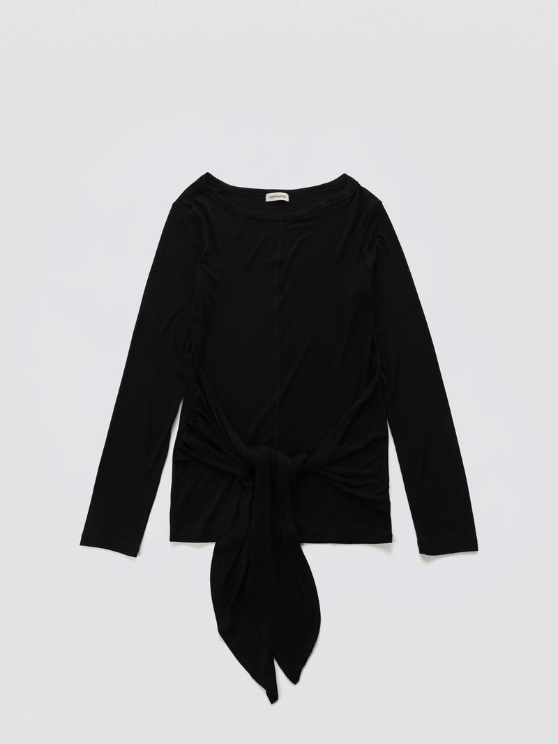 Wrapping Shirring Tee_Black