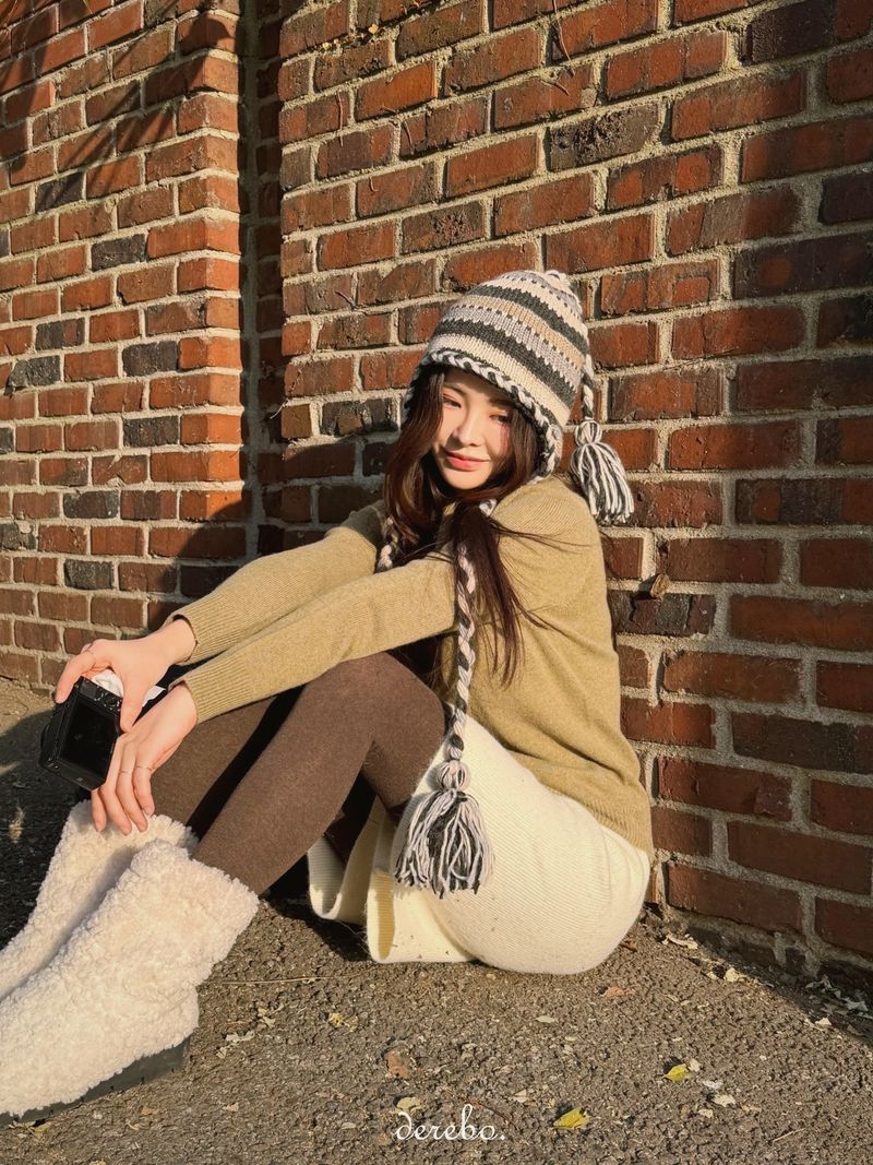 handmade stripe knit hat