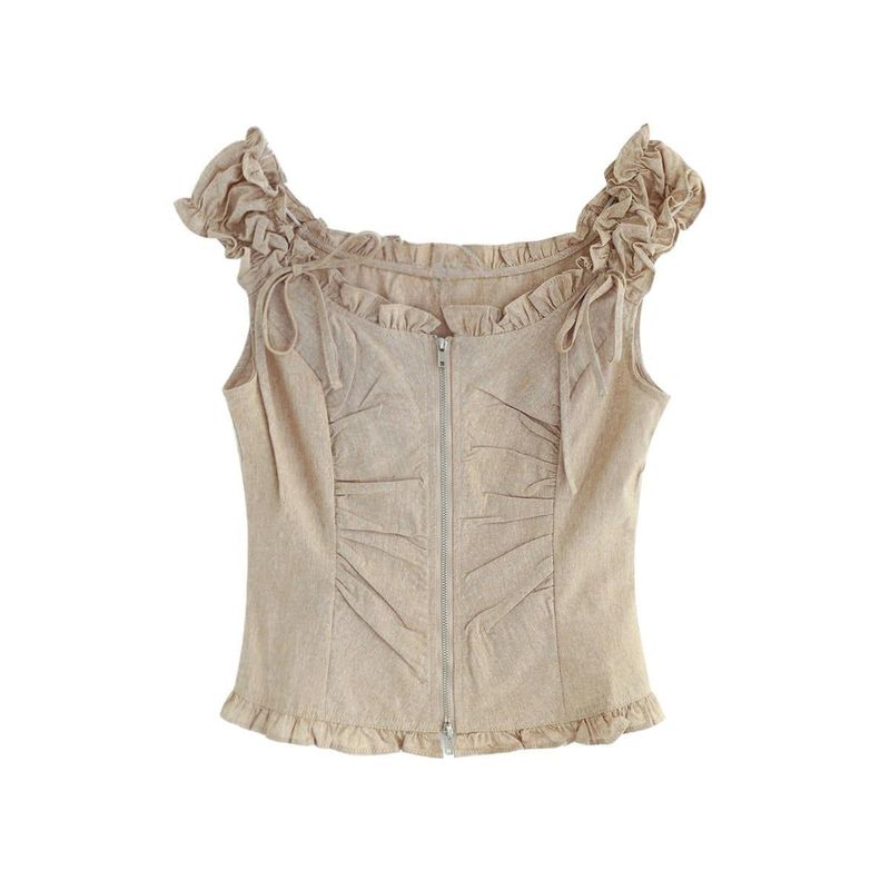 Cozy&Kitsch(コージーアンドキッチ)の「Frill shirring zipper corset top 231139667(Tops)」