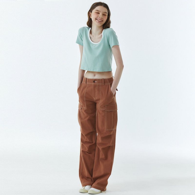 RVS Ringer Cropped T-Shirt Mint