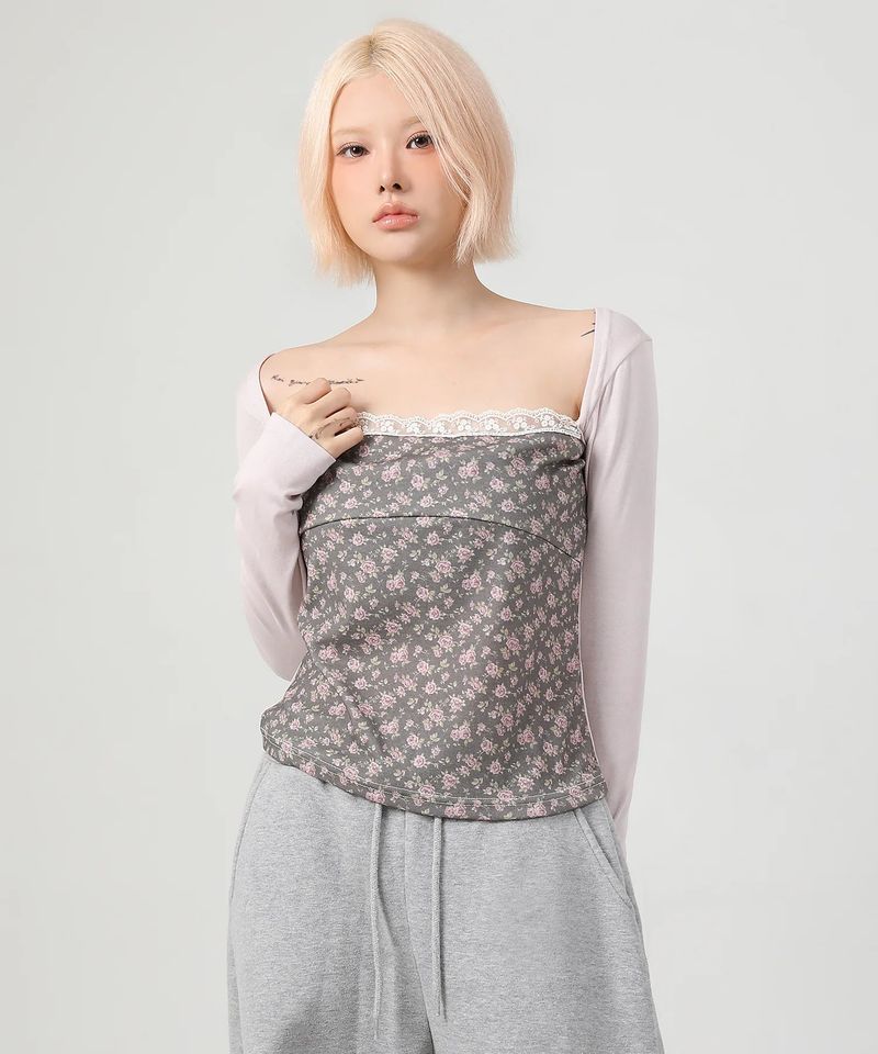 Layered Floral t-shirt_pink