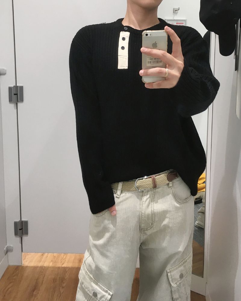 No.1882 Uボタンニット (3color)