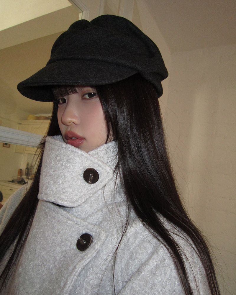 Emon Boucle Double Two-Button High-Neck quilted Short Coat