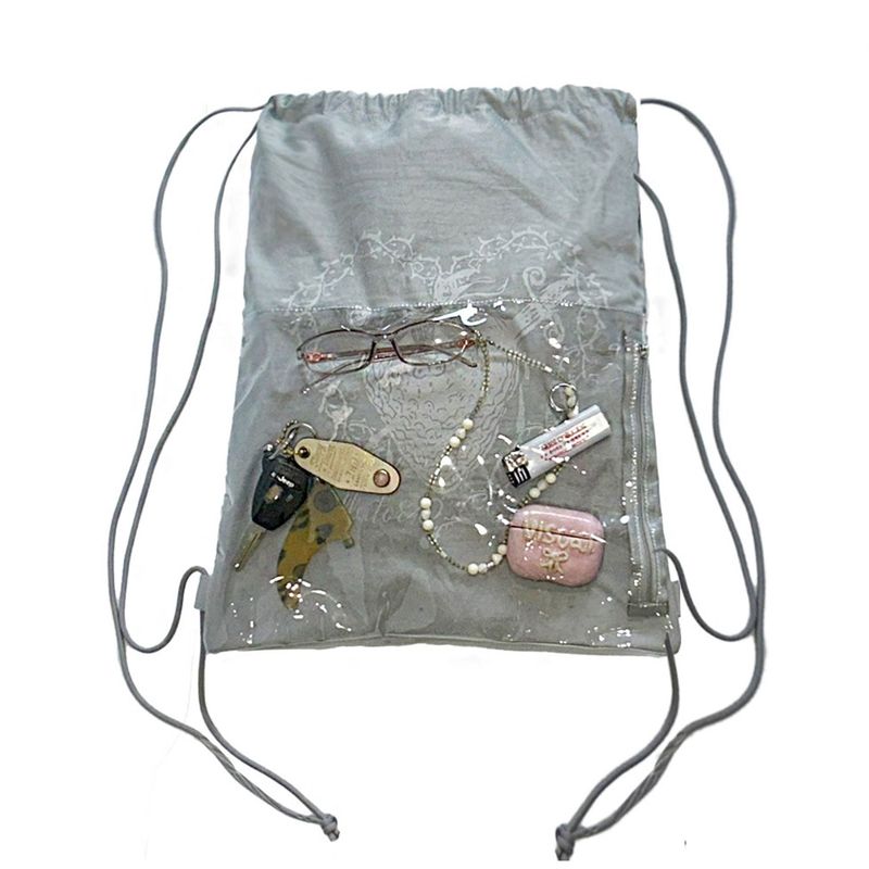 PVC pocket artwork gym sack [Pale blue]