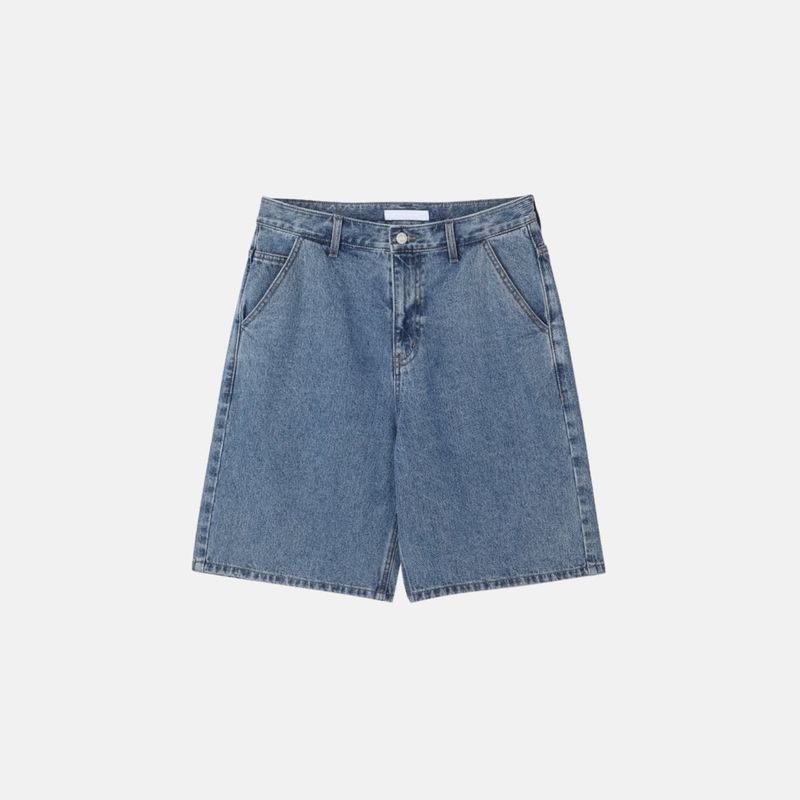 Basic wide denim shorts