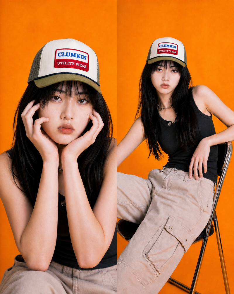 ヴィンテージパッチメッシュキャップ(KHAKI)
