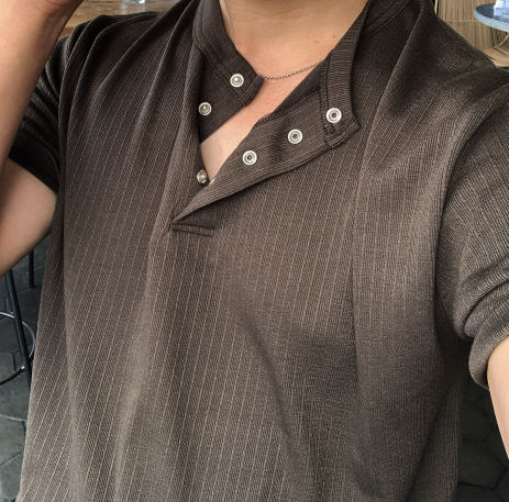 Look Lachief Standard Henry Neck Ribbed Short Sleeve