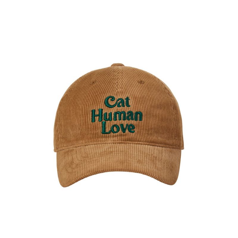 CAT HUMAN LOVE CORDUROY BALL CAP_BEIGE