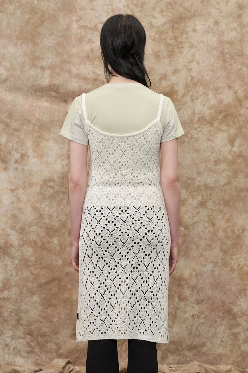 [22S] MESH ARGYLE KNIT ONE PIECE