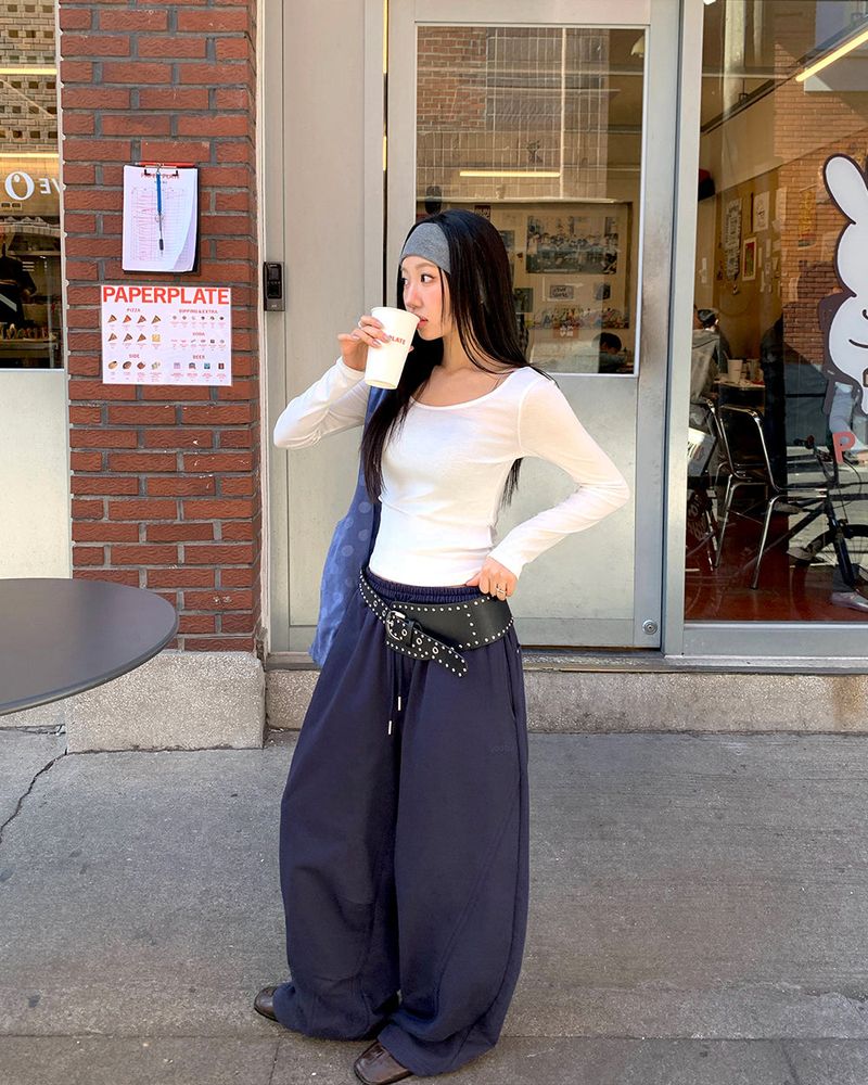 [ORIGINAL] Fib Pintuck Wide Training Two-Way Pants