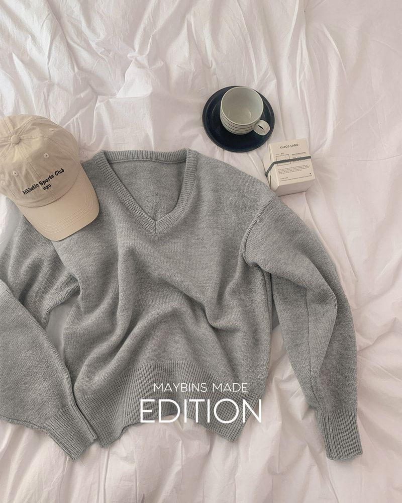 【MADE】V-neck basic knit
