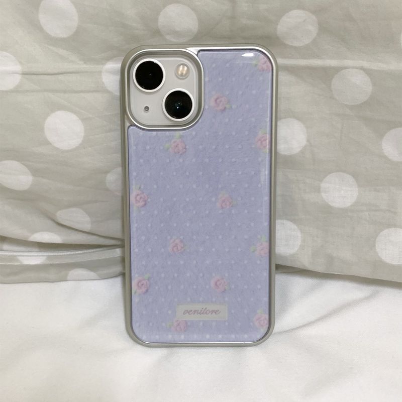 [MADE][Glass Silver Bumper Case] Soft Angora Knit Case