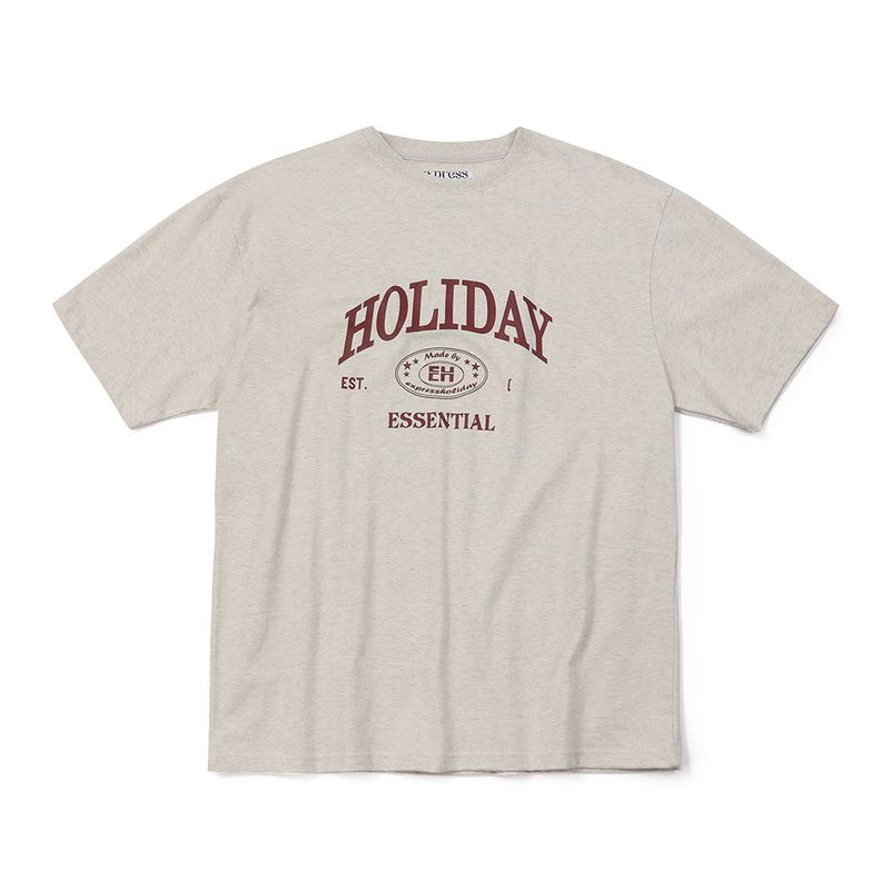 Express Holiday（エクスプレスホリデー）の「ホリデーエッセンシャルハーフTシャツ_オートミール（トップス）」