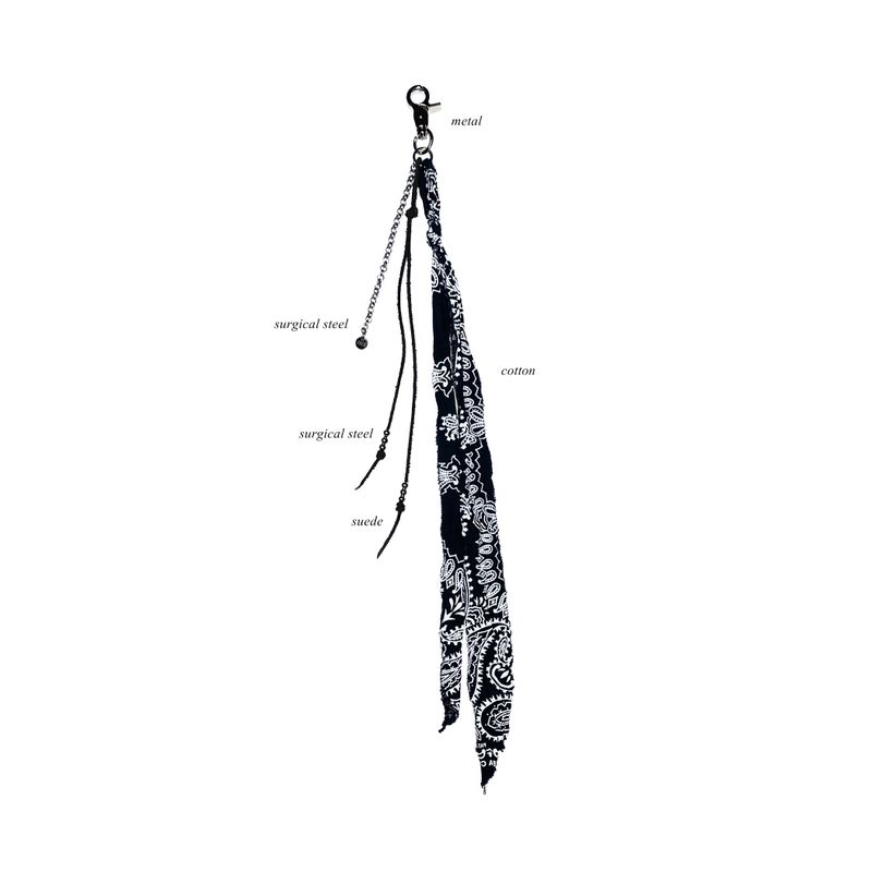 bandana ribbon keyring (black)