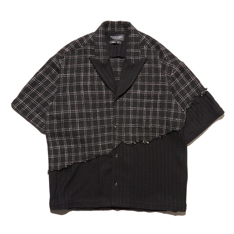 PLATEAU STUDIO（プラテウスタジオ）の「check & lace damanged shirt（Tops）」