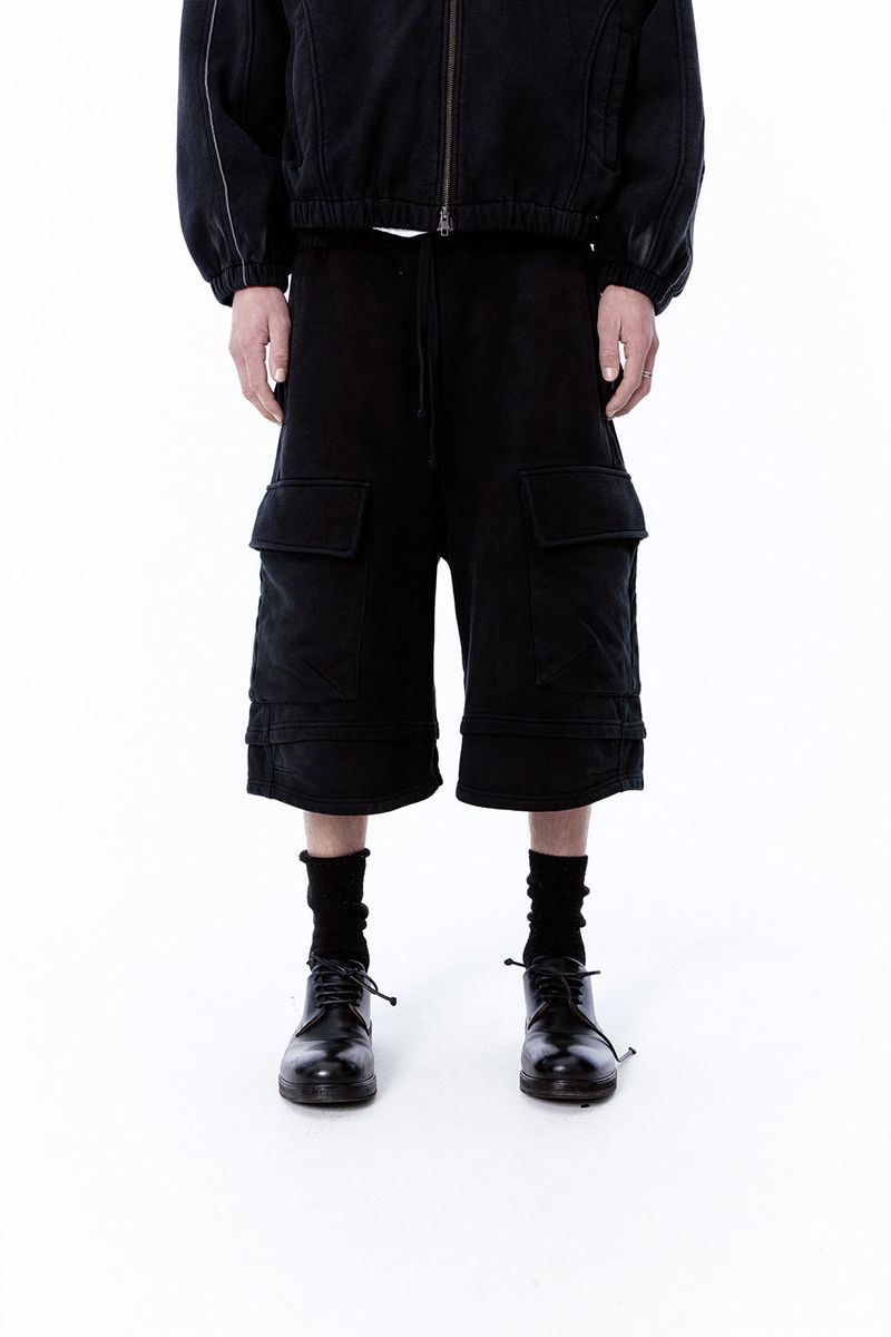 ETCE（イーティーシーイー）の「VINTAGE OVER SWEAT SHORTS (BLACK)（Pants）」