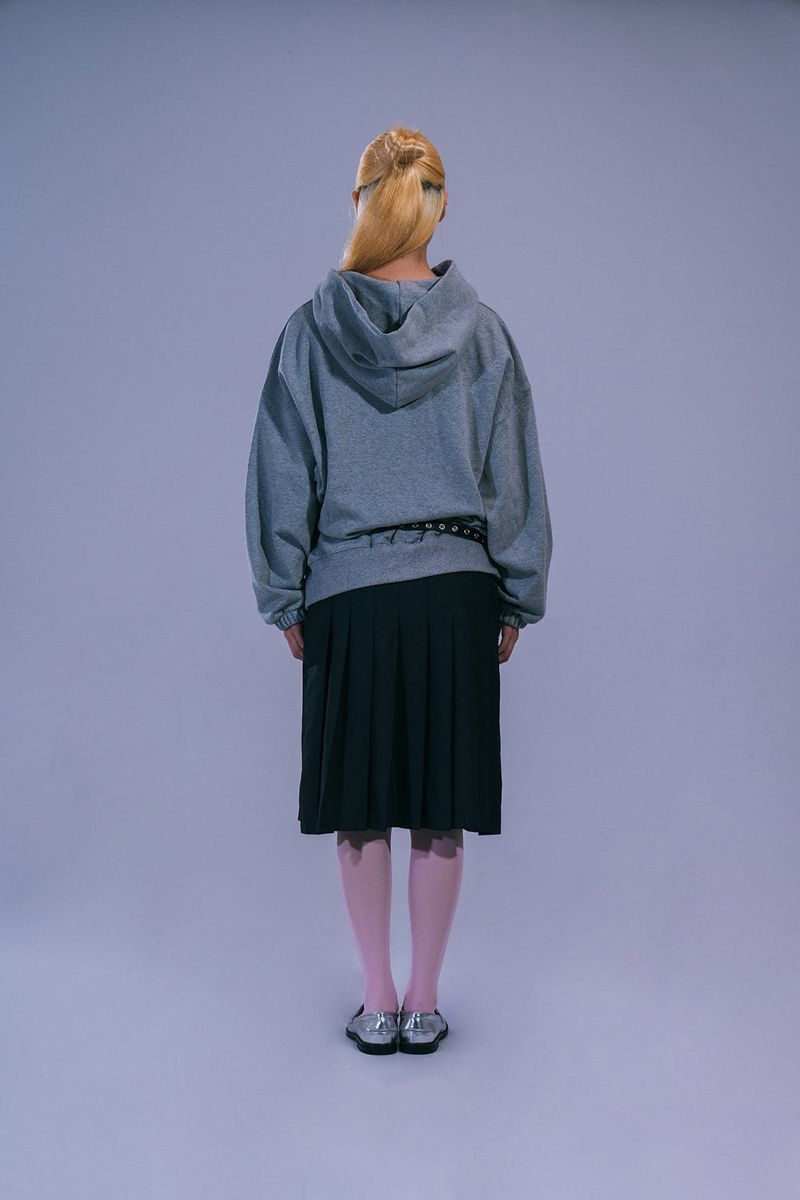 LETTERING HOODIE - GRAY