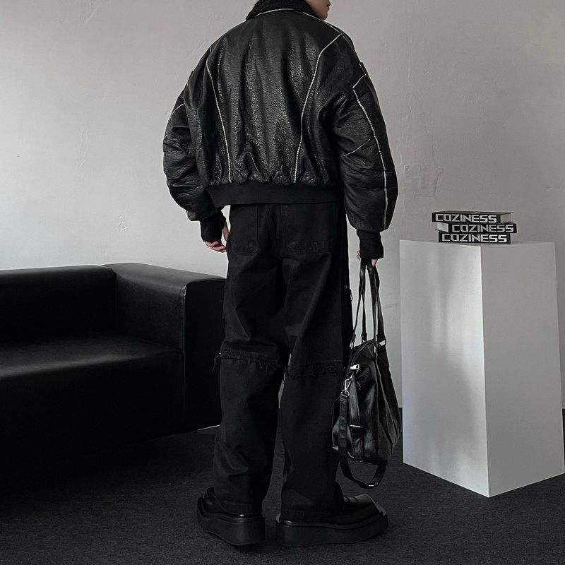 ALL Coyote Sealing Leather Bomber Jacket (2 colors)